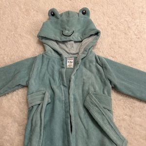 Carter’s frog robe, size 0-9 months, light blue